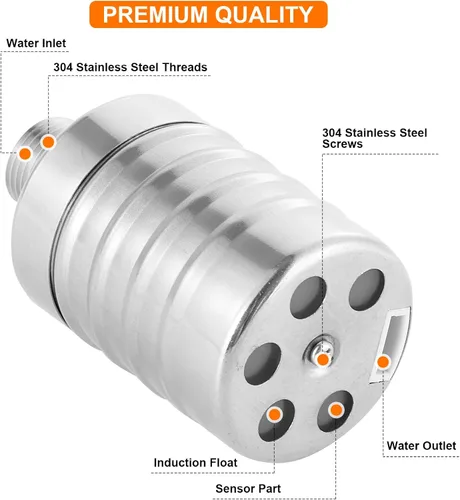 Vista 2 de Controlador automático de nivel de agua, válvula automática de control de nivel de agua de acero inoxidable, válvula de flotador de tanque de agua