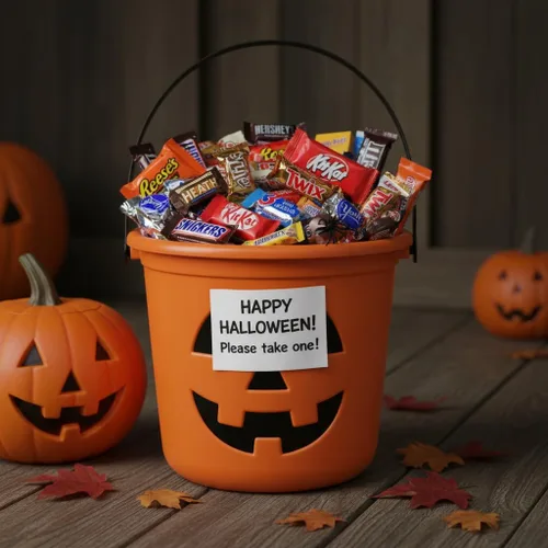 Vista 3 de Paquete variado de dulces de chocolate de Halloween de 2 libras, dulces de Halloween a granel envueltos individualmente, dulces surtidos para dulce