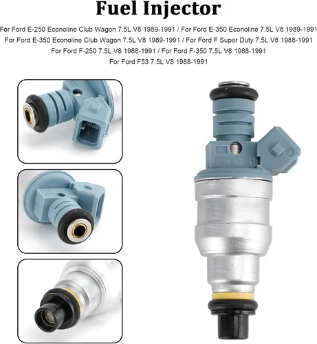 Vista 6 de 1 inyector de combustible - Ford E-Series 7.5L V8, Super Duty, 1988-1991