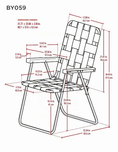 Vista 2 de Rio Brands Silla de césped plegable de 16 pulgadas de altura extendida y respaldo del asiento, azul/blanco