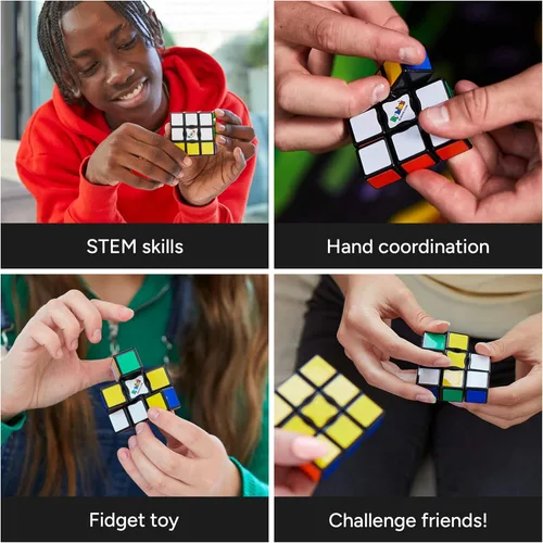 Vista 3 de Rubik’s Cube, Edge, 3x3x1 Rubik’s Cube for Beginners Single Layer Puzzle Retro Educational Brain Teaser Travel Fidget Toy for Adults & Kids Ages 8+
