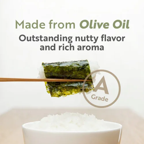 Vista 4 de Bocadillo de algas tostadas prémium [aceite de oliva Paquete de 9] – Lavanda coreana crujiente y sabrosa Bocadillo vegano sin gluten a base