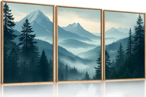 Vista 20 de Arte de Pared de Lienzo Enmarcado con Grandes Pinceladas Abstractas, Decoración de Pared Azul Marino Neutro, Pintura de Pared Moderna en Tonos