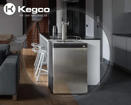 Vista 8 de Kegco 3PK309SS-2 Kegerador digital de acero inoxidable de doble grifo de 24 ″ - Función de enfriamiento profundo, se convierte en refrigerador