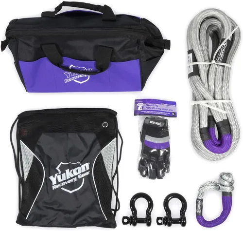 Vista 2 de Yukon Kit de equipo de recuperación con cuerda cinética de 3/4 pulgadas, 20 pies de largo, grilletes y más
