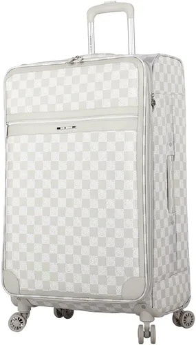 Vista 52 de Steve Madden Equipaje de diseñador, Chalet Gris Claro, Juego de maleta giratoria ligera expandible de 3 piezas - Juego de viaje