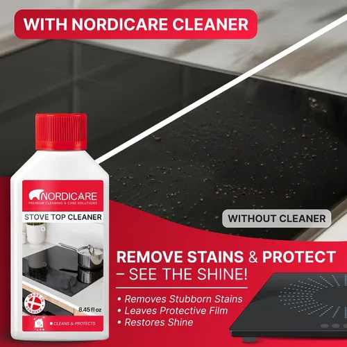 Vista 2 de Nordicare Limpiador de vitrocerámica para estufas, limpiador de placas de inducción, esmalte y protector para uso diario, no necesita almohadilla