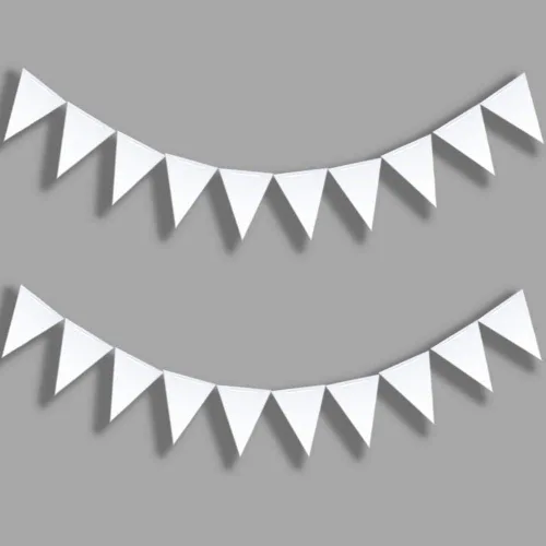 Vista 5 de Bandera triangular negra de 20 pies para decoraciones de fiesta, 30 banderas