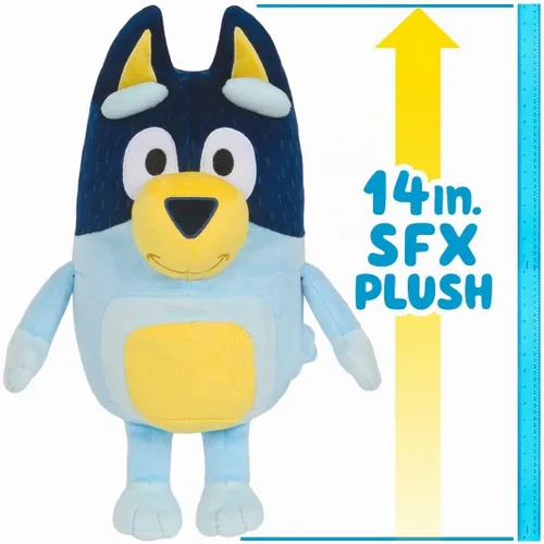 Vista 4 de Bluey - Peluche parlante Bandit (papá) de 14 pulgadas con 9 frases y tema musical