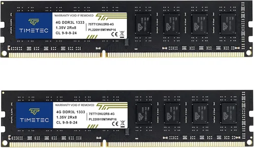 Vista 19 de Timetec - Módulo de memoria RAM de 8 GB DDR3 1333 MHz PC3-10600 Sin búfer ECC 1,5 V CL9 2Rx8 Doble rango 240 pines UDIMM Mejora de memoria
