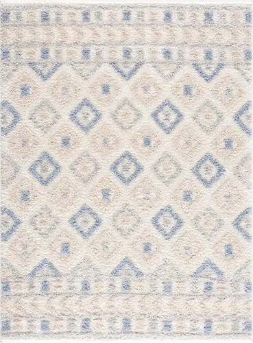 Vista 10 de Hauteloom Tilos - Alfombra marroquí de estilo granja pequeña con diseño de enrejado, alfombrilla para puerta, alfombra peluda, patrón de enrejado