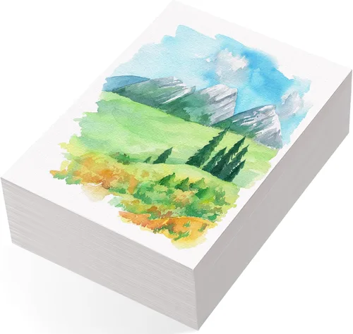 Vista 11 de 240 hojas de papel de acuarela a granel, papel de prensa en frío de 110 lb/230 GSM, papel de color de agua blanca para dibujar tarjetas de regalo