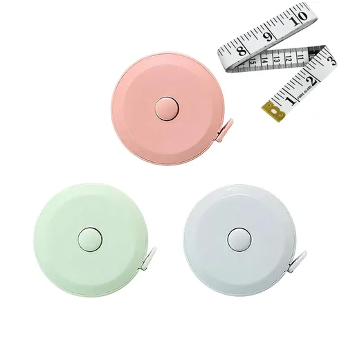 Vista 10 de Paquete de 3 cintas métricas retráctiles para cuerpo, 60 pulgadas, 4.9 ft, regla flexible de doble cara para manualidades médicas, tela, tela, morado