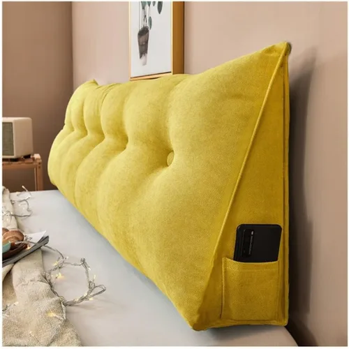 Vista 9 de Almohada triangular para cabecero de lectura, cojín de cuña, almohada grande para cama / almohada de lectura para sentarse en reposo en cama, Marrón