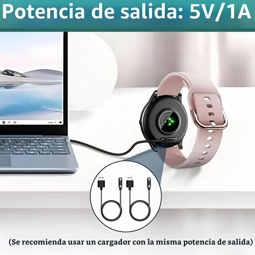 Vista 5 de 2 cargadores de reloj inteligente, cable de carga USB magnético de 2 pines de 0.157 in, cable de carga de repuesto para reloj inteligente