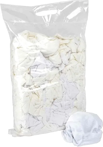 Vista 2 de Trapos de limpieza de tela de algodón de punto blanco premium (1.00)