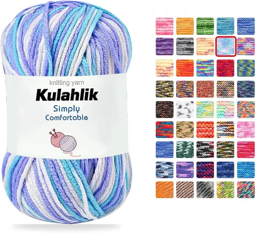 Vista 110 de Hilo acrílico de 8.82 oz (5 x 1.76 oz) para tejer, hilo de hilo degradado colorido, 5 rollos de madejas, perfecto para cualquier proyecto de 06