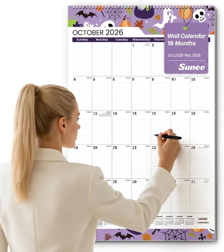 Vista 27 de SUNEE Calendario de pared grande 2026-2027, 22.75 x 15.5 pulgadas, calendario de 18 meses (finaliza marzo de 2028), vertical extragrande, playas