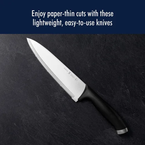 Vista 9 de HENCKELS Silvercap - Juego de cuchillos de cocina de 3 piezas, cuchillo de chef, cuchillo de pelar, cuchillo utilitario, diseño alemán informado por