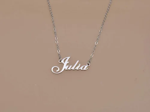 Vista 5 de GR859C Collar personalizado con texto en inglés My Name para mujer