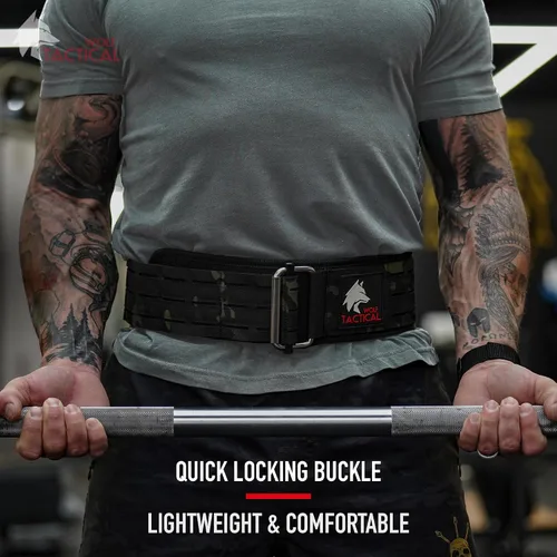 Vista 5 de WOLF TACTICAL Cinturón de levantamiento de pesas - Cinturón de peso para hombres, cinturón de levantamiento de pesas para levantamiento de pesas