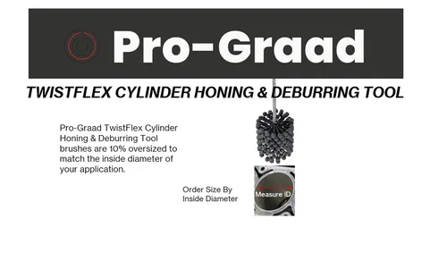 Vista 4 de Cilindro TwistFlex de carburo de silicio 240 de 4-1/8" para orificios de 3.9 "- 4.15" Flexible cylinder hone for honing, deburring and cross-hatch
