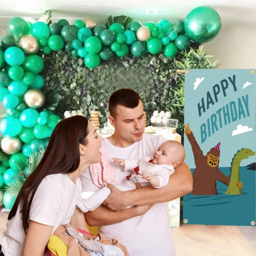 Vista 7 de Bigfoot Loch Ness Monster - Decoración para fiesta de cumpleaños, baby shower o fiesta temática de monstruos, cabina de fotos, decoración de telón