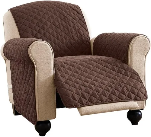 Vista 27 de Collections Etc - Funda protectora reversible, resistente a derrames y acolchada para muebles con lazos - Cubre el fondo del asiento, el respaldo