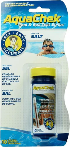 Vista 2 de AquaChek Valoradores de tiras de prueba de sal para piscinas, tiras de prueba de agua salada para cloruro de sodio, resultados rápidos y precisos