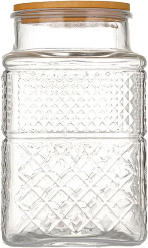 Vista 10 de Recipientes de vidrio para alimentos con tapas herméticas de bambú para dulces, aperitivos, café, galletas, frascos de vidrio, recipientes