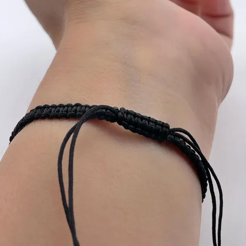 Vista 15 de Pulsera de cuerda ajustable tejida a mano con dije de mal de ojo de la suerte para la protección