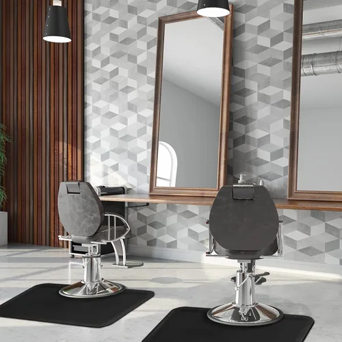 Vista 6 de Winado Tapete de salón de 3 x 4.5 pies para estilista, tapete para silla de peluquería y peluquería, tapete antifatiga de 1/2 pulgada de grosor