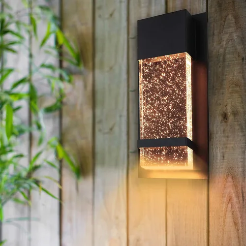 Vista 2 de Ciata Iluminación de aplique de pared – LED integrado que refleja la iluminación blanca cálida a través de cristal de burbujas – Lámpara de pared
