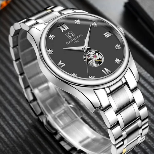 Vista 3 de Juego de 2 relojes para parejas para él y ella, reloj automático para hombres y mujeres