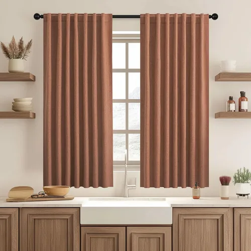 Vista 61 de UHITECH Short Blackout Curtains for Bedroom 24 Inch Long 2 Panels, Beige