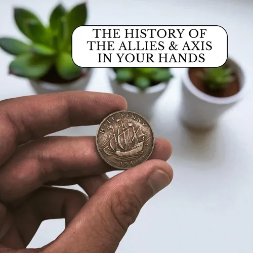 Vista 9 de Moneda Mundial de la Segunda Guerra Mundial - 6 monedas utilizadas durante la Segunda Guerra Mundial por Allies & Axis (1939-1945). Memorabilia