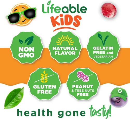 Vista 4 de Lifeable Gomitas de magnesio para niños 900 mg de citrato de magnesio Suplemento de magnesio para niños de gran sabor Apoyo muscular sin
