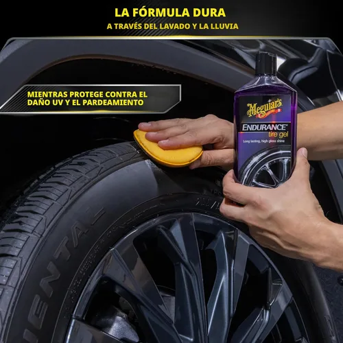 Vista 9 de Meguiar Endurance - Gel para neumáticos, el apósito de neumáticos protege y brilla los neumáticos de automóvil, botella de 16 onzas