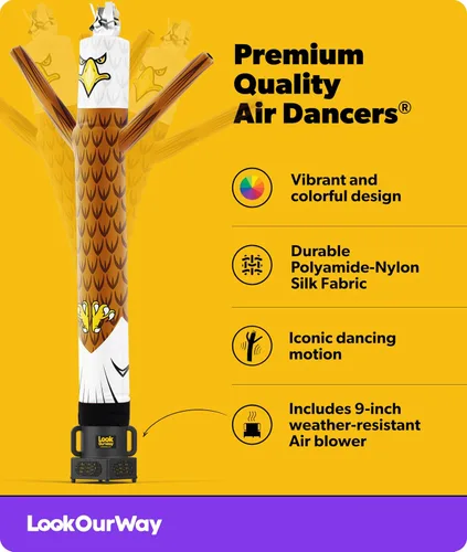 Vista 2 de LookOurWay Air Dancers - Hombre inflable de tubo de 2,13 m de alto con movimiento loco y ondulante, con soplador resistente al clima para publicidad