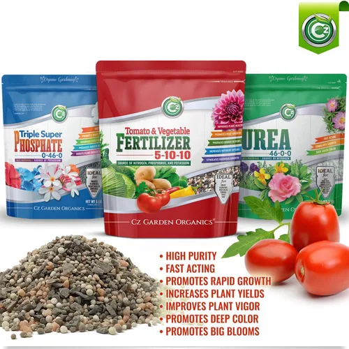 Vista 3 de 5-10-10 Fertilizante de tomate y vegetales, fabricado en Estados Unidos, NPK + alimento vegetal de micronutrientes para jardines de flores, promueve