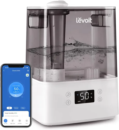 Vista 2 de LEVOIT Humidificadores para dormitorio, habitación grande, hogar, (6L) y purificadores de aire para el hogar, filtro HEPA para humo, polvo y polen