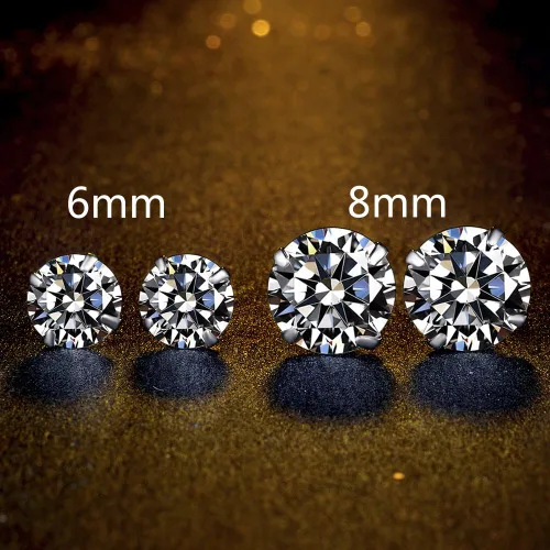 Vista 5 de Aretes de plata de ley chapados en platino hechos con cristales austriacos