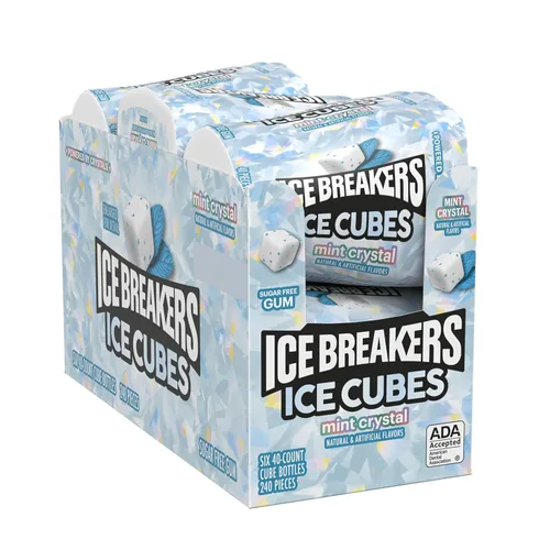 Vista 3 de ICE BREAKERS Ice Cubes - Botellas de goma de mascar sin azúcar, 3.24 onzas (6 unidades, 40 piezas)