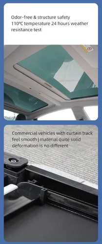 Vista 4 de Parasol retráctil de techo para Tesla Modelo 3 (2017-2023), techo FullShade para proteger el interior y mantener la refrigeración, protección UV