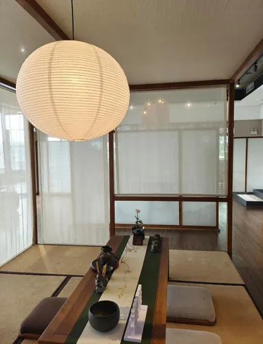 Vista 5 de (55 cm) Gran pantalla redonda de papel para lámpara colgante, pantalla de lámpara de papel de arroz blanco, pantalla plegable de papel para lámpara