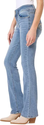 Vista 3 de WallFlower Women's Luscious Curvy Bootcut Mid-Rise Insta Stretch Juniors Jeans (Standard and Plus)