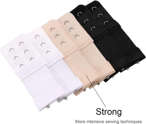Vista 4 de Akstore 6 piezas para mujer, suave y cómodo, elástico extensible, 2 ganchos y 3 filas para mujer
