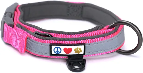 Vista 16 de Pawtitas Cuello ajustable reflectante para perro, Collar para perro acolchado, Negro
