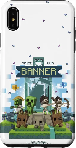 Vista 11 de Minecraft Legends Raise Your Banner Mobs Group Shot - Carcasa para iPhone 17