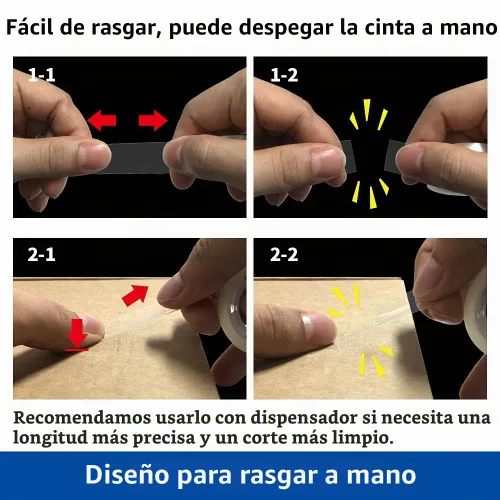 Vista 3 de Recambios de cinta transparente, 6 rollos, 3/4 x 1000 pulgadas, núcleo de 1 pulgada, rollos de repuesto de dispensador de cinta recargable
